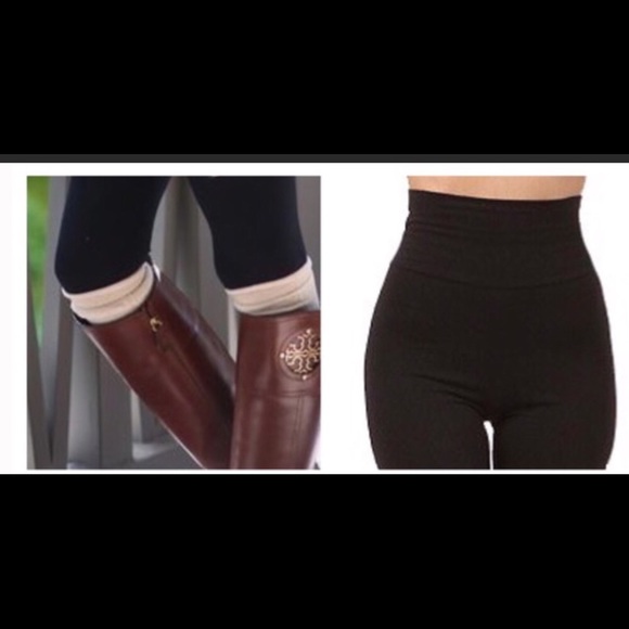 WARM SLIMMING HIGH WAIST FLEECE LINED LEGGINGS - Picture 4 of 4